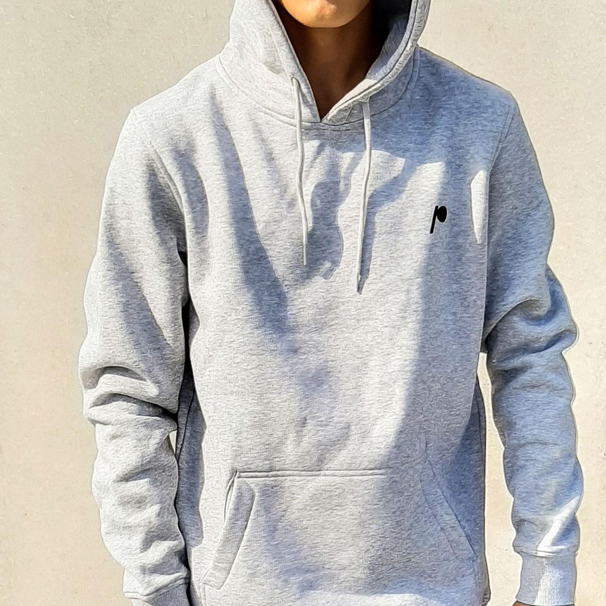 Hoody Logo Heather grey front